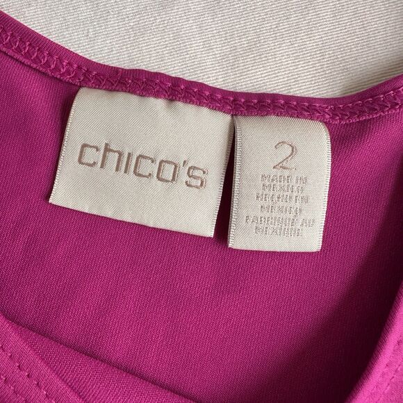 LOT 3 CHICO'S Microfiber tank Top Size 2 (LARGE) Black Pink Maroon - Picture 7 of 7